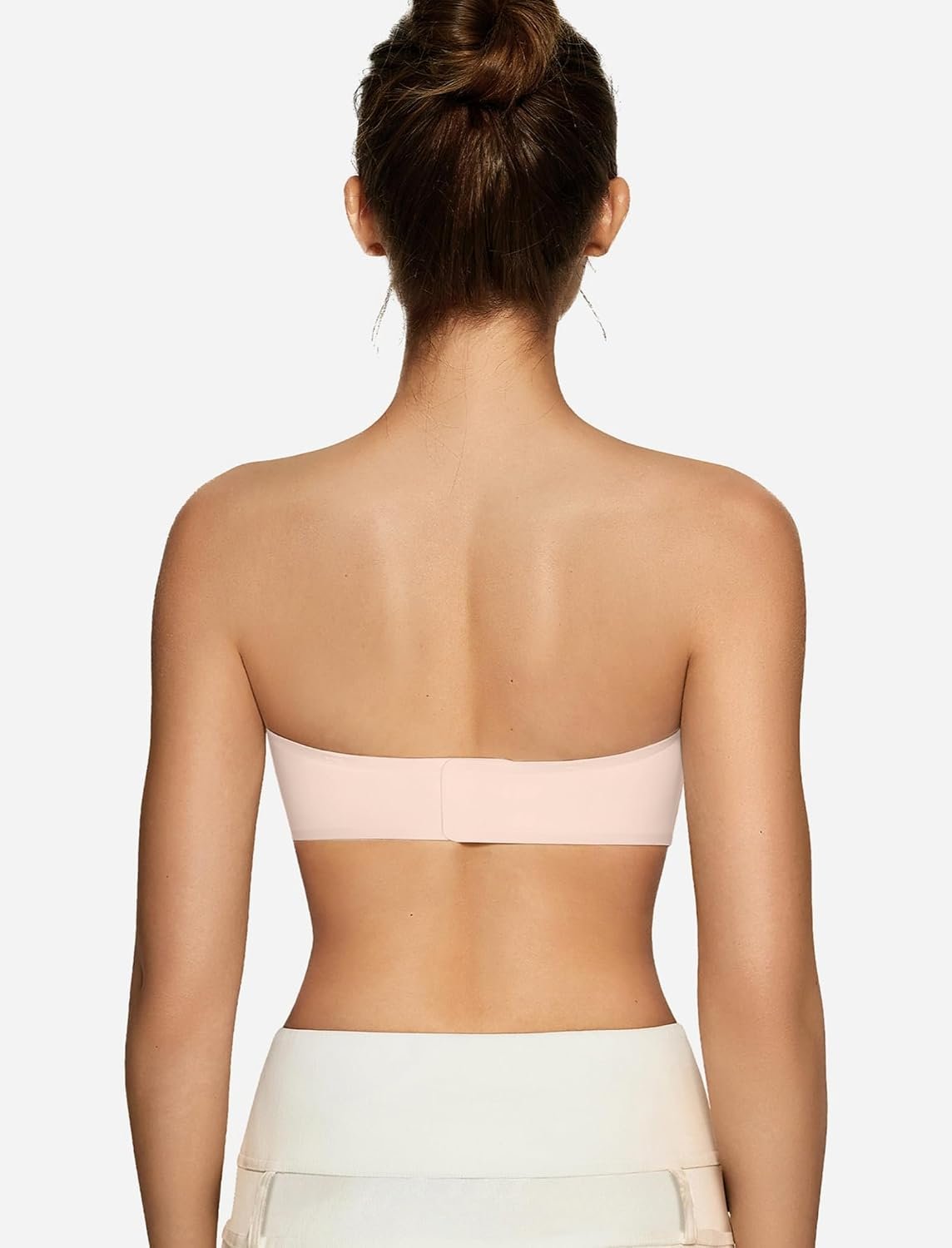 Womens Strapless Bras Jelly Push Up Bandeau Bra Non Slip Wireless Supportive Padded Bras Seamless Comfortable Tube Bra