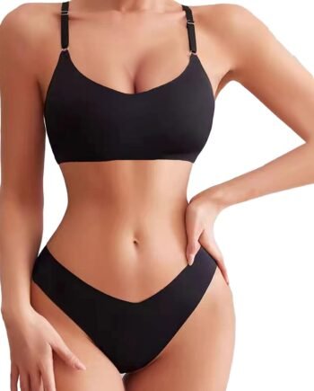 Bra and Panty Sets for Women Seamless Bralettes Lingerie Sexy Sets Comfortable Sports V Neck Bras Panty Thongs Sets