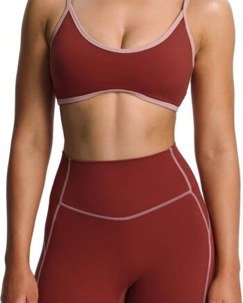 Color-Blocked Thin-Strap Sports Bra (Removable Pads)