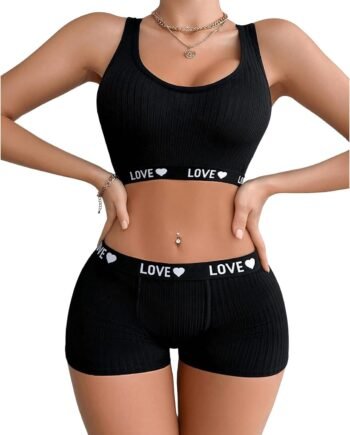 Women Lingerie Set Letter Print Bra and Panty Underwear Sets
