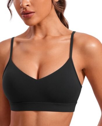V-Neck Sports Bra (Light Support, Removable Pads)