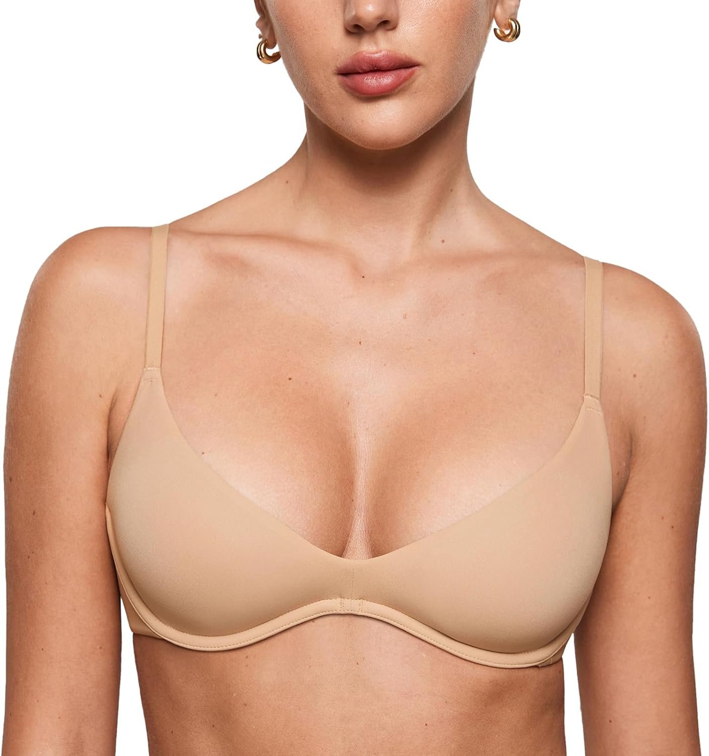 Women's Plunge Bra - Unlined Underwire Sexy Demi Balconette Bras