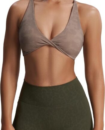 Front-Twisted Sports Bra (Cross-Back, Four-Way Elastic)