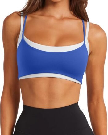 Double-Layer Thin-Strap Sports Bra (Fitness/Yoga Vest Style)
