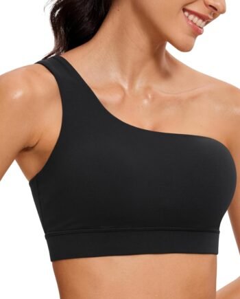 Women's One-Shoulder Sports Bra (Asymmetrical Straps, Low-Intensity Support)